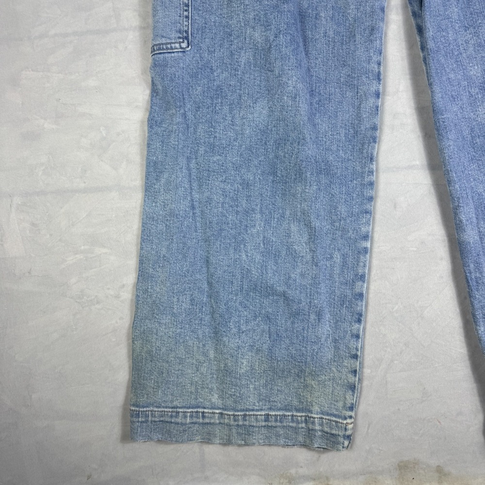 American Eagle Womens Baggy Wide-Leg Cargo Jeans Blue‎ Denim Stretch 8 Regular - Picture 11 of 16